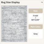 Soalmost 7x10 Area Rug for Living Room Washable Abstract Vintage Soft Thin - Image 5