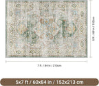befbee 5x7 Area Rugs for Living Room, Stain Resistant Washable Rug, Non-Slip - Image 2