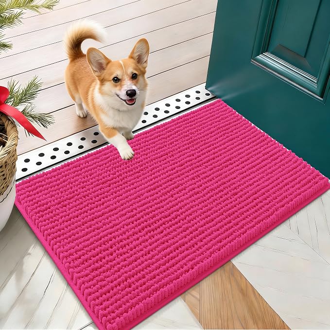 OLANLY Dog Door Mat for Muddy Paws 24x16, Ultra Absorbent Chenille Mud Doormat by OLANLY