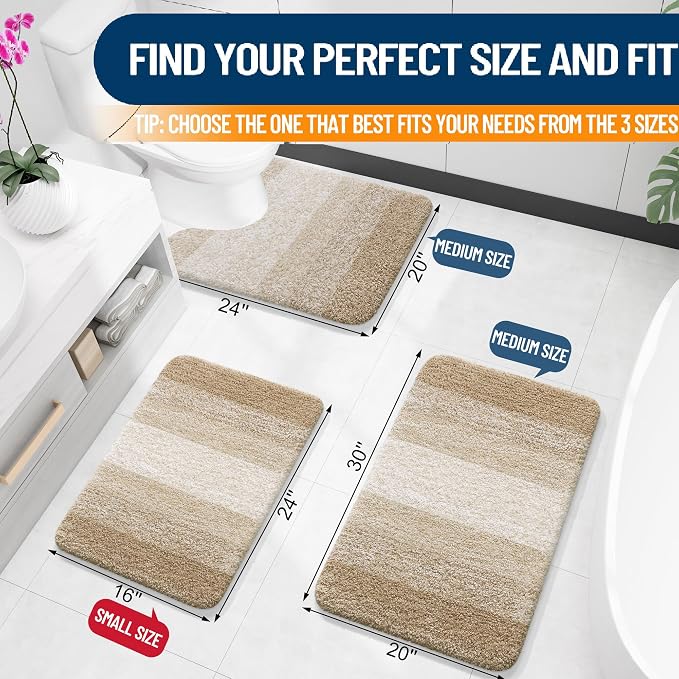 OLANLY Small Bathroom Rugs Mat 24x16, Extra Soft Absorbent Microfiber Bath Rugs - Image 2