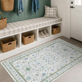 Blue and Green Washable Entryway Rugs 3x5 by HazoHaus