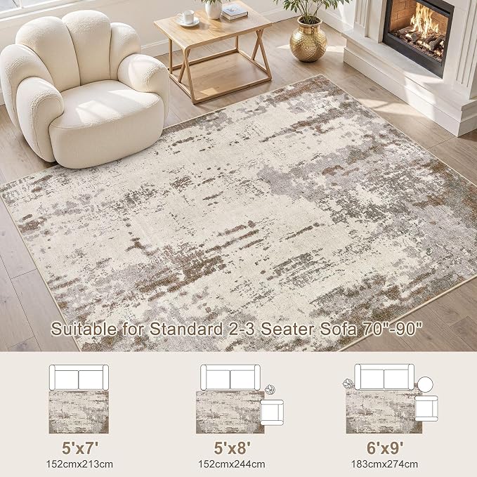 UERMEI 5x7 Area Rug Living Room Rugs - Image 2