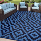 SAND MINE Reversible Mats, Plastic Straw Rug, Modern Area Rug, Large Floor Mat by SANDMIND