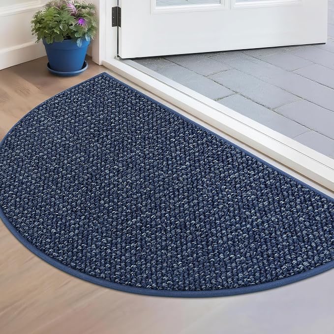 BEQHAUSE Dirt Trapper Door Mat 17" x 30" Half Circle Non Slip Washable Doormats by BEQHAUSE