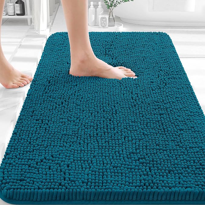 OLANLY Bathroom Rugs 35x24, Extra Soft Absorbent Chenille Bath Rugs, Rubber by OLANLY