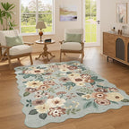 DUKINO 4x6 Area Rug, Floral Non-Slip Indoor Washable Rug - Image 3