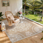 Pauwer Waterproof Outdoor Rug 9x12, Reversible Plastic Straw Patio Camping Rug - Image 6