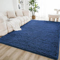 Litanika 4x6 Shag Area Rug for Living Room Bedroom, Dark Blue High Pile Ultra by Litanika
