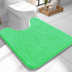 OLANLY Toilet Rugs U-Shaped 24x24, Extra Soft Absorbent Chenille Contour by OLANLY