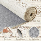 Nakagishi Area Rug Living Room Rugs: 4X6 Machine Washable Boho Large Neutral - Image 3