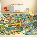 Whimsical Jungle Rug 6x9 for Kids Playroom – Cute Colorful Animal Safari Map - Image 8