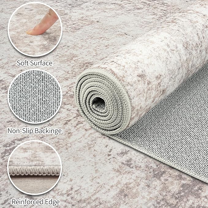 Area Rugs 8x10 Living Room: Large Soft Washable Rug Modern Abstract Anti-Skid - Image 8