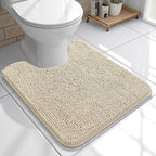 OLANLY Toilet Rugs U-Shaped 20x20, Extra Soft Absorbent Chenille Contour by OLANLY