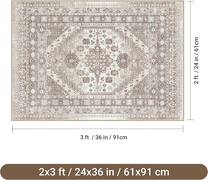 befbee 2x3 Entryway Rug Small Washable Kitchen Rugs Non Slip Front Door Rug - Image 2