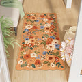 DUKINO 2x4 Washable Runner Rugs, Non Slip Floral Print Entryway Rug by DUKINO
