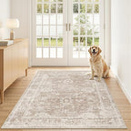 Madane 3x5 Area Rugs for Entryway, Washable Vintage Low Pile Non-Slip Throw by Madane