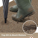 BEQHAUSE Dirt Trapper Door Mat 24" x 36", Non-Slip Washable Doormats Entrance - Image 3