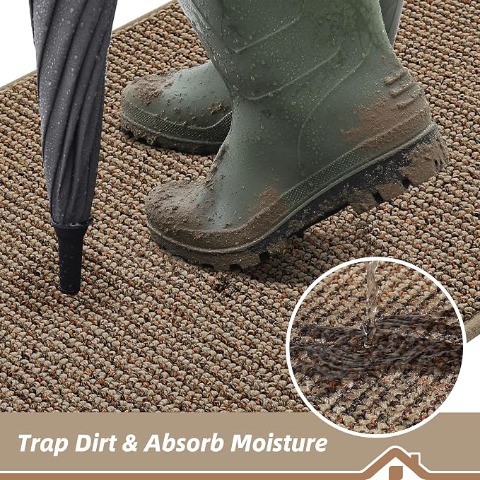 BEQHAUSE Dirt Trapper Door Mat 36" x 60", Non-Slip Washable Doormats Entrance - Image 3