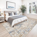 Washable 8x10 Area Rug – Modern Neutral Abstract Soft Non-Slip Stain-Resistant - Image 3