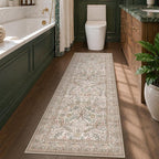 Vintage Floral Moss 2x6 Bedroom Runner Rug Non Slip - Image 3