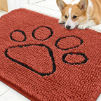 OLANLY Dog Door Mat for Muddy Paws 30x20, Paw Print Design, Absorbs Moisture by OLANLY