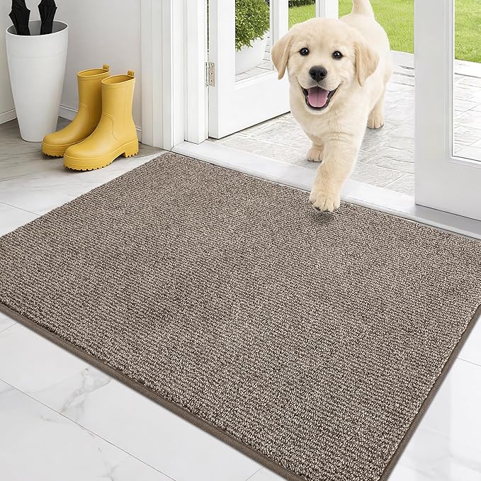 PURRUGS Dirt Trapping Door Mat 24" x 35.5", Non-Slip Machine Washable Entry Rug by PURRUGS