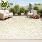 JONATHAN Y Boho Medallion Indoor Outdoor Area Rug 9X12 Cream/Green, Estrella by JONATHANY