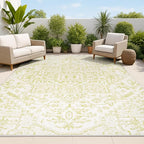 JONATHAN Y Boho Medallion Indoor Outdoor Area Rug 3X5 Cream/Green, Estrella by JONATHANY