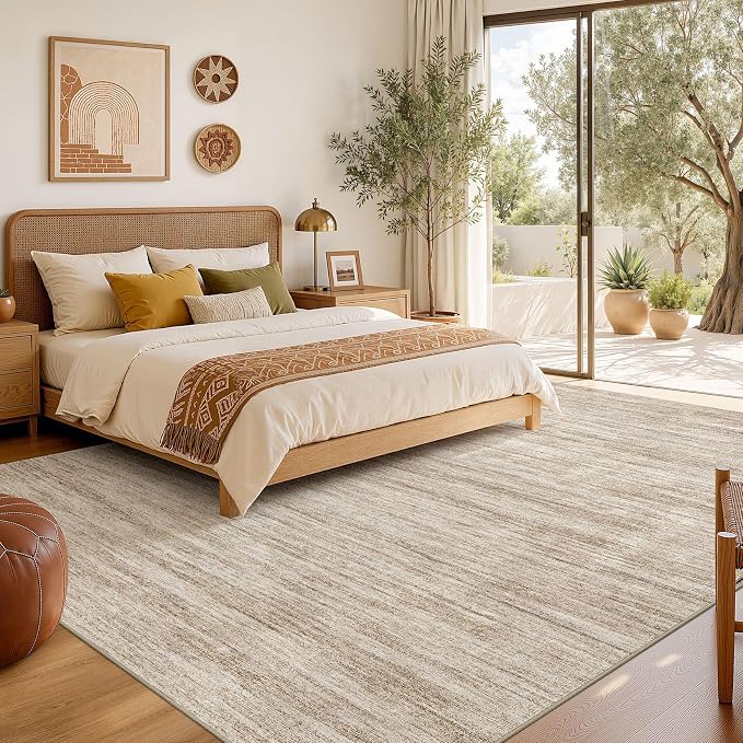 Nakagishi 7X9 Area Rugs Living Room: Washable Large Vintage Rug Neutral - Image 6