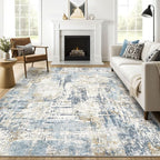 9x12 Area Rug Living Room: Washable Large Abstract Modern Soft Stain Resistant by LOONGRUG