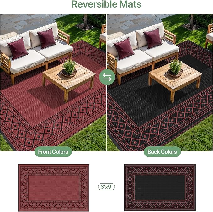 GENIMO Outdoor Rug Waterproof 6'x9' - Image 4