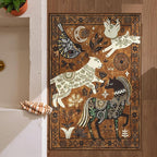 jinchan 2x3 Cute Area Rug Kids Washable Fun Rug Earthy Brown Starlit Boho Small by JINCHAN