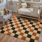 PureCozy Checkered Rug 4x6 for Living Room, Colorful Modern Shag Rug Super Soft by PureCozy