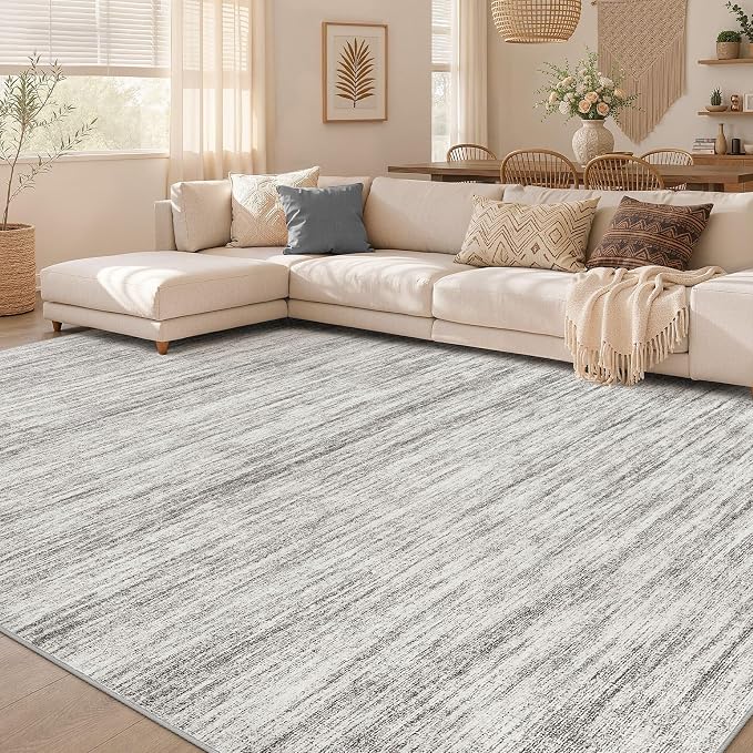 Nakagishi 10X12 Area Rugs Living Room: Washable Large Vintage Rug Neutral by NakagishiAreaRug