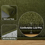 Amearea Olive Green Round Area Rugs 5ft Washable Circle Rugs - Image 3
