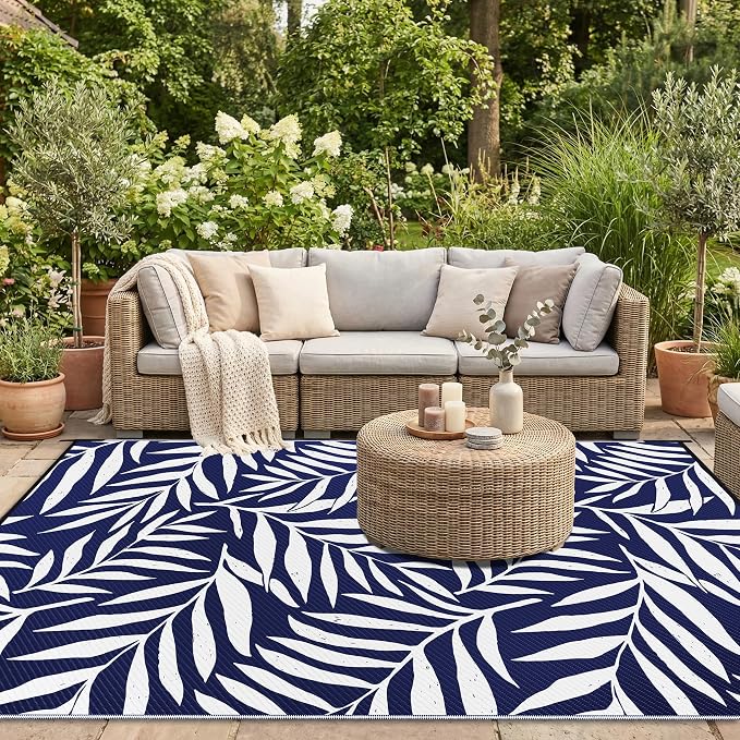 Smiry Outdoor Rug 6x9 ft, Waterproof Reversible Plastic Straw Rugs, Outdoor - Image 5