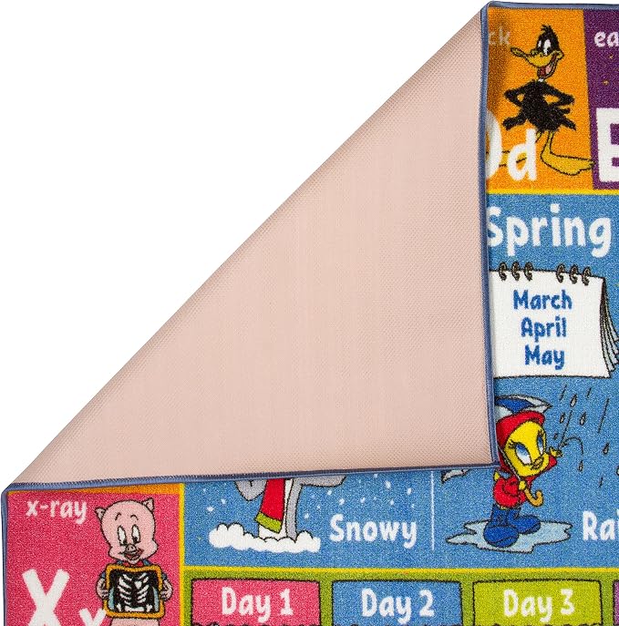 Looney Tunes Educational 5x7' Kids Rug – ABC Alphabet, Months & Days Learning - Image 4
