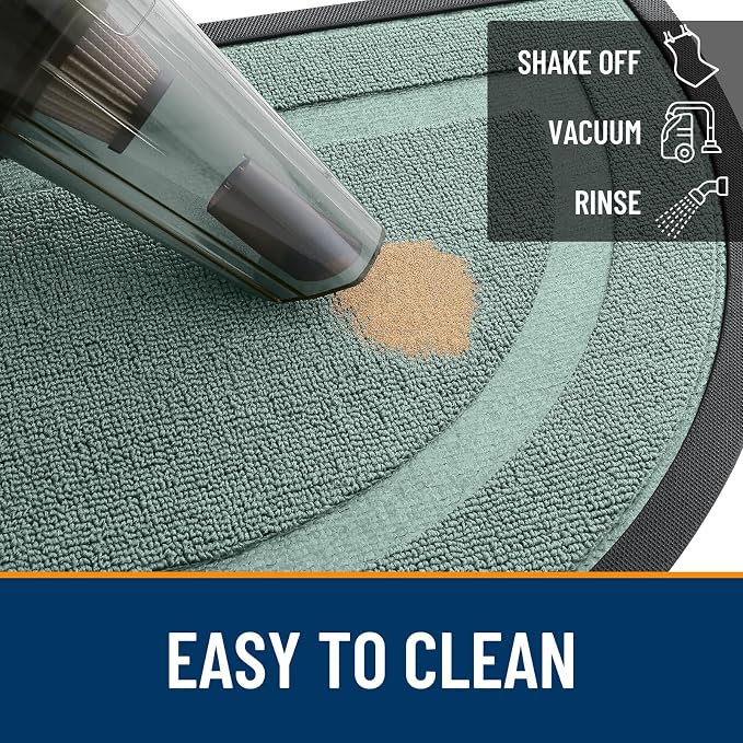 OLANLY Half Circle Door Mat Indoor Outdoor Entrance Welcome, Waterproof - Image 5