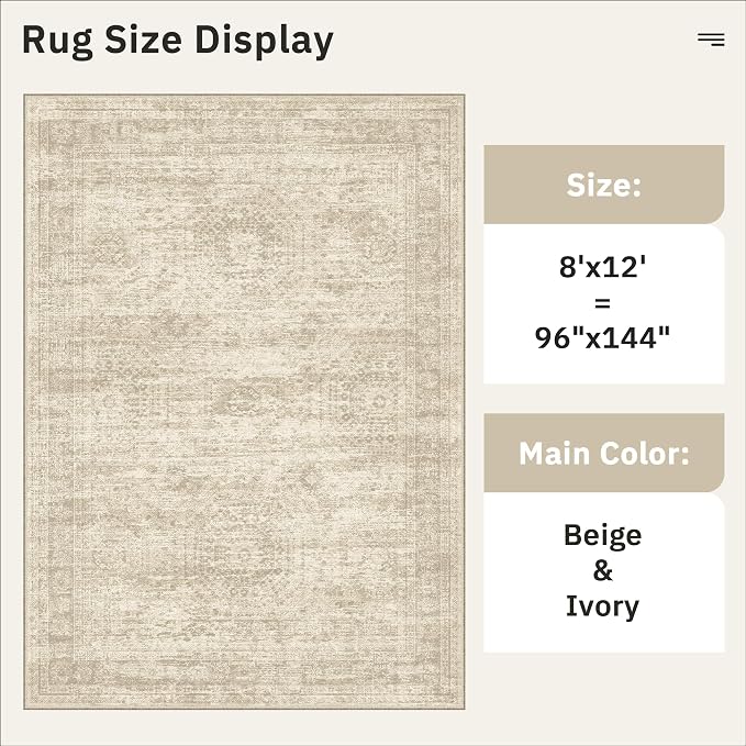 Soalmost Washable Area Rug 8x12, Large Soft Rugs - Image 5