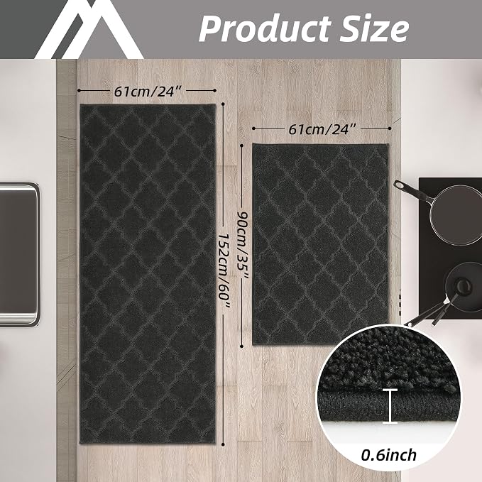 COSY HOMEER Soft Kitchen Rugs for in Front of Sink Super Absorbent Kitchen - Image 2