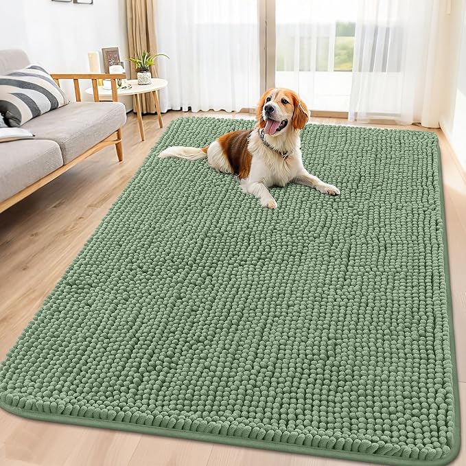 Smiry Dog Door Mat for Muddy Paws 71x46, Absorbent Dirt Trapper, Non-Slip by Smiry