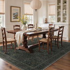 GENIMO 8x10 Area Rug for Living Room, Washable Vintage Floral Low Pile Non-Slip - Image 4