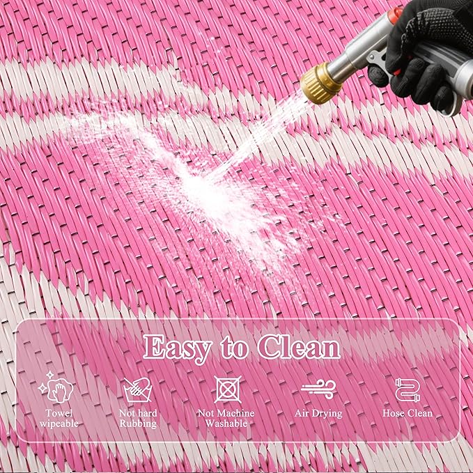 Ileading Outdoor Patio Rug, Waterproof Plastic Straw Mat, Portable Outside Deck - Image 6