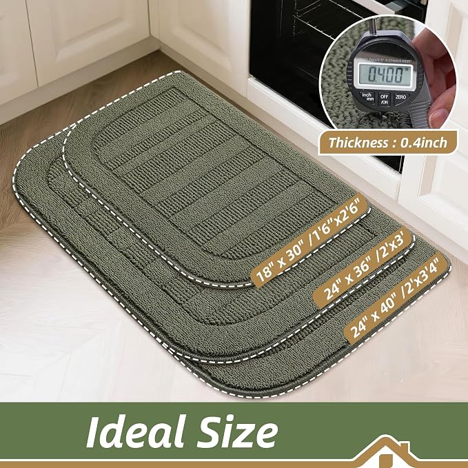 BEQHAUSE 24x40 Inch Kitchen Rug Mat Durable Kitchen Rugs Non-Slip Washable - Image 3