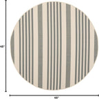 SAFAVIEH Courtyard Collection 4' Round Grey/Bone CY6062 Stripe Indoor/ - Image 2