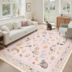 Soalmost Cat 6x9 Pink Area Rugs - Image 2