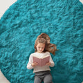 OLANLY Teal Round Rugs for Bedroom by OLANLY