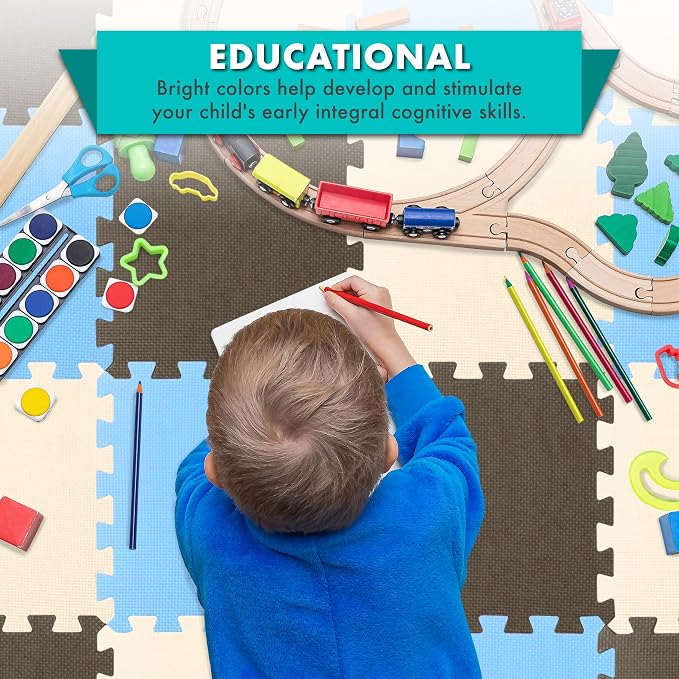 ProSource Baby Play Mat, Soft Foam Floor Tiles - Image 3