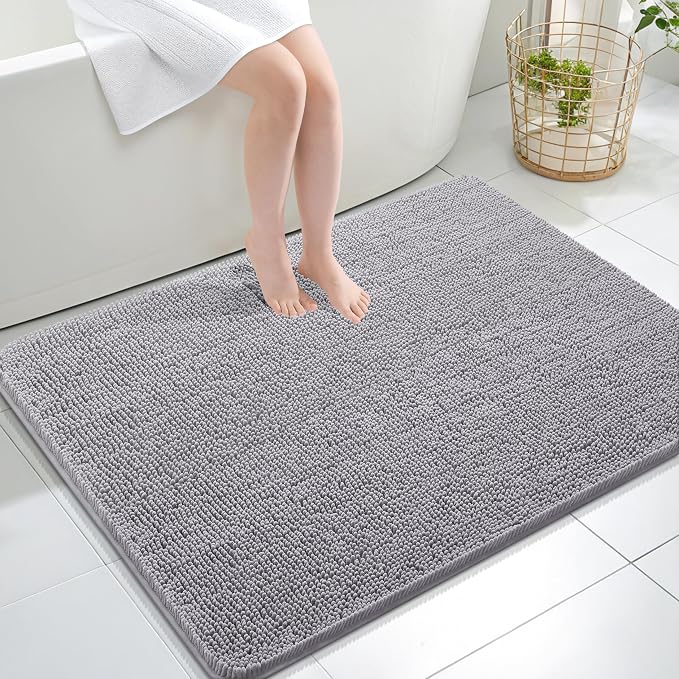 OLANLY Large Bathroom Rugs 40x32, Extra Soft Absorbent Chenille Bath Rugs by OLANLY