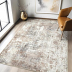 4x6 Rug Washable Area Rugs: Abstract Modern Soft Stain Resistant Indoor Floor by LOONGRUG